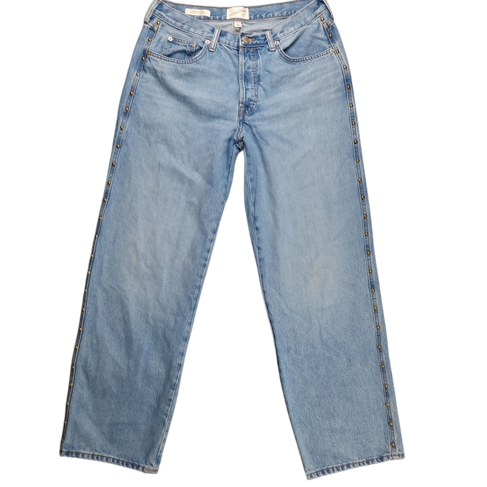 Universal Thread Retro 90's Baggy Studded Blue Jeans SZ 8